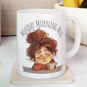 1pc Adorable Monday Blues Coffee Mug - 11oz Witty Cup for Brightening Monday Mornings, Perfect Coffee or Tea Mug