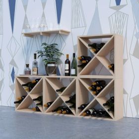 24 Bottle Modular Wine Rack Stackable Wine Storage Cube for Bar Cellar Kitchen Dining Room (Option: as picture)