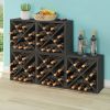 Stackable 12-Bottle Wine Rack in Wood Finish