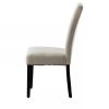 Set of 2 Modern Fabric Upholstered Dining Chair with Black Wood Legs