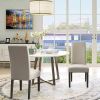 Set of 2 Modern Fabric Upholstered Dining Chair with Black Wood Legs