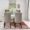 Set of 2 Modern Fabric Upholstered Dining Chair with Black Wood Legs