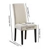 Set of 2 Modern Fabric Upholstered Dining Chair with Black Wood Legs