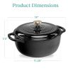 9 Quart Large Enamel Cast-Iron Dutch Oven Kitchen Cookware