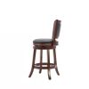 Counter Height Barstool in Wood Finish with Black Padded Swivel Seat