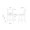 Counter Height Barstool in Wood Finish with Black Padded Swivel Seat