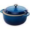 7 Quart Large Enamel Cast-Iron Dutch Oven Kitchen Cookware