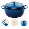 7 Quart Large Enamel Cast-Iron Dutch Oven Kitchen Cookware