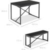 Modern 3-Piece Dining Set - Metal Frame Wood Top Table and 2 Bench Chairs