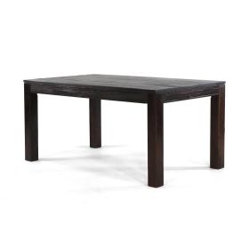 Modern Farmhouse 63-inch Solid Wood Dining Table (Color: Rustic Dark Brown)