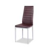 Set of 4 Modern High Back PVC Leather Dining Chairs with Metal Legs