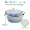 8 Quart Large Enamel Cast-Iron Dutch Oven Kitchen Cookware