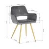 Set of 2 Modern Upholstered Dining Chair with Gold Metal Legs