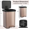 13-Gallon Stainless Steel Step Trash Can with Soft Close Lid
