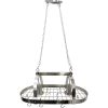 Rustic 2 Light 10 Hook Ceiling Mounted Hanging Pot Rack
