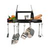 Rustic 2 Light 10 Hook Ceiling Mounted Hanging Pot Rack