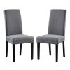 Set of 2 Modern Fabric Upholstered Dining Chair with Black Wood Legs