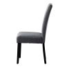Set of 2 Modern Fabric Upholstered Dining Chair with Black Wood Legs