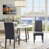 Set of 2 Modern Fabric Upholstered Dining Chair with Black Wood Legs