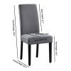 Set of 2 Modern Fabric Upholstered Dining Chair with Black Wood Legs