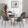 Set of 2 Modern Velvet Upholstered Dining Chair with Metal Legs