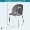 Set of 2 Modern Velvet Upholstered Dining Chair with Metal Legs