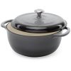 6 Quart Large Enamel Cast-Iron Dutch Oven Kitchen Cookware