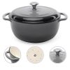 6 Quart Large Enamel Cast-Iron Dutch Oven Kitchen Cookware