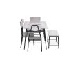 Modern 6-Piece Dining Set with Wood Top Table 4 Chairs and Storage Bench
