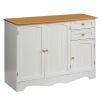 White Sideboard Buffet Cabinet with Finish Top and Knobs