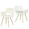 Set of 2 Modern Upholstered Dining Chair with Gold Metal Legs