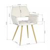 Set of 2 Modern Upholstered Dining Chair with Gold Metal Legs