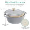 9 Quart Large Enamel Cast-Iron Dutch Oven Kitchen Cookware