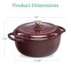 7 Quart Large Enamel Cast-Iron Dutch Oven Kitchen Cookware