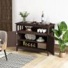 Wood 2-Door Dining Buffet Sideboard Cabinet with Open Storage Shelf