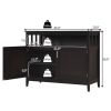 Wood 2-Door Dining Buffet Sideboard Cabinet with Open Storage Shelf