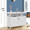 Wood 2-Door Dining Buffet Sideboard Cabinet with Open Storage Shelf