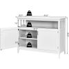 Wood 2-Door Dining Buffet Sideboard Cabinet with Open Storage Shelf