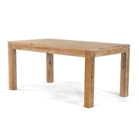 Modern Farmhouse 63-inch Solid Wood Dining Table (Color: Rustic Light /brown)