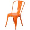 Set of 4 Indoor Outdoor Metal Stacking Bistro Dining Chairs