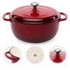 8 Quart Large Enamel Cast-Iron Dutch Oven Kitchen Cookware