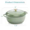9 Quart Large Enamel Cast-Iron Dutch Oven Kitchen Cookware