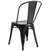 Set of 4 Indoor Outdoor Metal Stacking Bistro Dining Chairs