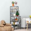 Modern Metal Wood Kitchen Baker's Rack Shelf Microwave Stand