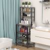 Modern Metal Wood Kitchen Baker's Rack Shelf Microwave Stand
