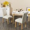 Set of 2  Linen Button Tufted Dining Chair with Wood Legs