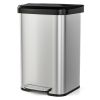 13-Gallon Stainless Steel Step Trash Can with Soft Close Lid