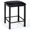 Modern 3-Piece Dining Set Faux Marble Table-Top and 2 Black Chairs Stools