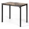 Modern 3-Piece Dining Set Faux Marble Table-Top and 2 Black Chairs Stools