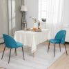 Set of 2 Modern Velvet Upholstered Dining Chair with Metal Legs